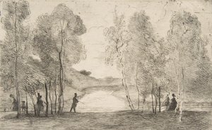 Sjön Bois de Boulogne, omkring 1858. av Felix Bracquemond