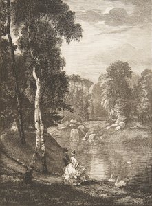 Bois de Boulogne, 1857. av Felix Bracquemond