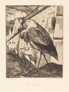 Les Cigognes (Storkarna) av Felix Bracquemond