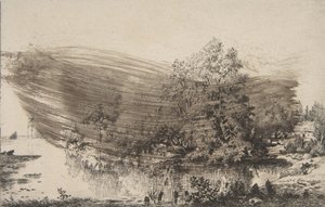 Bondgård på stranden av Oise, 1868. av Felix Bracquemond