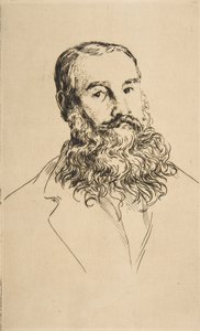 Porträtt av Charles Leland, 1871. av Felix Bracquemond