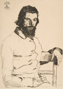 Porträtt av Charles Meryon, 1853. av Felix Bracquemond