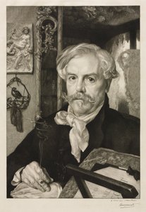 Porträtt av Edmond de Goncourt av Felix Bracquemond