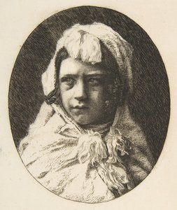 Porträtt av Henri Houssaye, som barn, 1855-60. av Felix Bracquemond
