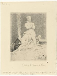 Staty La Résistance (motstånd) av Alexandre Falguière och soldater under belägringen av Paris La Motstånd Siège de Paris en 1870 (serietitel) av Felix Bracquemond