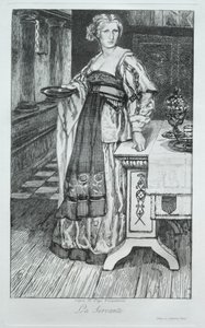 Pigan, efter H. Leys, 1868. av Felix Bracquemond