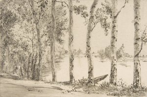 Aspar vid Seine, ca. 1884. av Felix Bracquemond