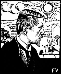 Självporträtt. Träsnitt av Felix Edouard Vallotton (1865-1925), cirka 1890. Privat samling. av Felix Edouard Vallotton
