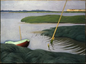Båt i Berville, 1918 av Felix Edouard Vallotton