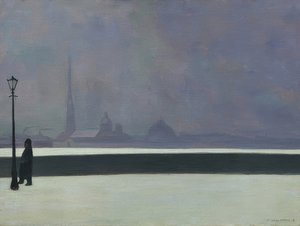Newa, ljusnebulosa (La Néva, brume légère). 1913 av Felix Edouard Vallotton