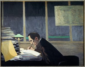Felix Feneon på Revue Blanche (olja ombord av Felix Edouard Vallotton