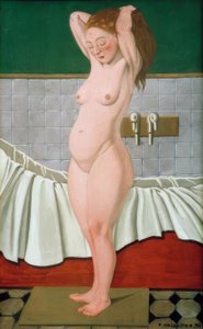 Kvinna i badet gör hennes hår av Felix Edouard Vallotton