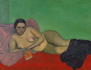 Naken kvinna som håller i en bok, 1924. av Felix Edouard Vallotton