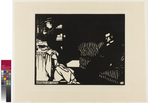 Att göra sig redo för ett besök, skylt åtta från Intimacies, 1898 av Felix Edouard Vallotton