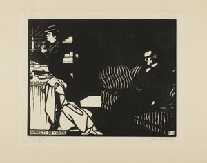 Att göra sig redo för ett besök, skylt åtta från Intimacies, 1898 av Felix Edouard Vallotton