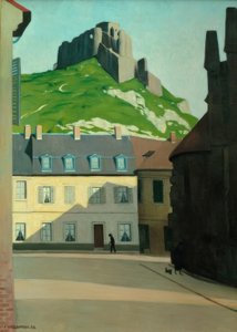 Chateau Gaillard och Place des Andelys av Felix Edouard Vallotton