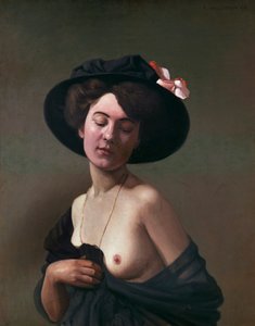 Dam i svart hatt, 1908 av Felix Edouard Vallotton
