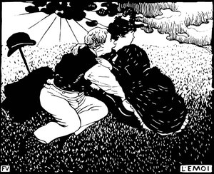 Självet. Träsnitt av Felix Edouard Vallotton (1865-1925) av Felix Edouard Vallotton