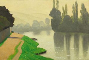 Morgondimma i Andelys, 1917. av Felix Edouard Vallotton