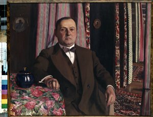 ""Porträtt av konstsamlaren Georges (Georgy Emmanuilovich) Haasen"" Målning av Felix Vallotton (1865-1925) 1913 Nabis Mått 81,7x100,5 cm Eremitagemuseet, Sankt Petersburg, Ryssland. av Felix Edouard Vallotton