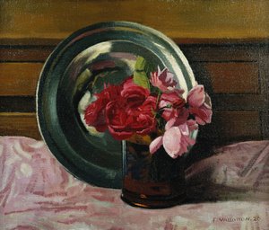 Stilleben med rosor; Nature Morte aux Roses, 1920 av Felix Edouard Vallotton