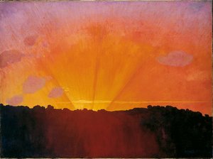 Solnedgång, orange himmel, 1910. av Felix Edouard Vallotton