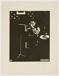 Kornetten, från serien "Musikinstrument", 1896-97 av Felix Edouard Vallotton