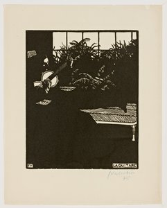 Gitarren, från serien "Musikinstrument", V, 1897 av Felix Edouard Vallotton