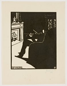 Violinen, ur serien "Musikinstrument", 1896-97 av Felix Edouard Vallotton
