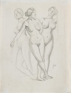 Tre nåder, studera av Felix Edouard Vallotton