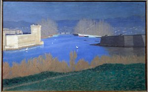 Utsikt över hamnen i Marseille Målning av Felix Vallotton (1865-1925) 1901 Privat samling - Utsikt över hamnen i Marseille. Målning av Felix Vallotton (1865-1925) av Felix Edouard Vallotton