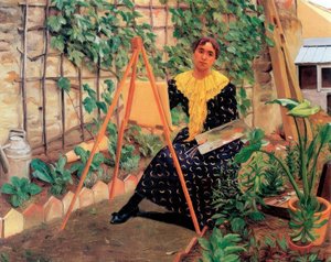 Ung kvinna målar av Felix Edouard Vallotton