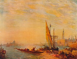 Ingången till Canal Grande, Venedig, c1875 av Félix Ziem