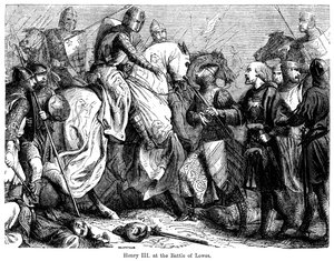 Henrik III i slaget vid Lewes den 14 maj 1264.