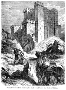 Kung Richard I 1157-1199 fick sitt dödssår före slottet Chaluz, 1800-talet.