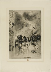 En brygga i England av Felix Hilaire Buhot