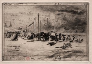 En storm vid Trouville av Felix Hilaire Buhot