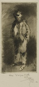En ung Street Urchin av Felix Hilaire Buhot