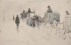 Au Boulevard de Clichy (penna och akvarell på papper)