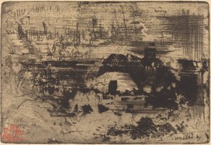 Engelska stugor, ca. 1879. av Felix Hilaire Buhot
