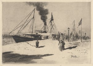 Pier vid Trouville Wharf vid Trouville, 1877. av Felix Hilaire Buhot