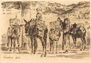 Ark med åsnor från söder, 1873. av Felix Hilaire Buhot
