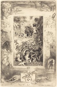 Diligensen från Beaucaire (Diligensen från Beaucaire) av Felix Hilaire Buhot