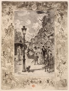 National helgdag på Boulevard Clichy National helgdag på Boulevard de Clichy, 1878. av Felix Hilaire Buhot