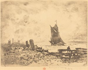 La Petite Marine - Souvenir of Medway (motsäker) av Felix Hilaire Buhot