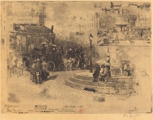 Place Pigalle 1878 (Place Pigalle 1878) av Felix Hilaire Buhot