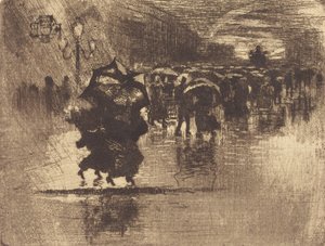 Le Petit Enterrement Begravningen - Liten tallrik, 1878. av Felix Hilaire Buhot
