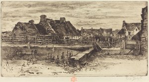 De stora stugorna, 1881. av Felix Hilaire Buhot