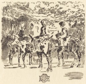 Luchons små åsnor, 1873. av Felix Hilaire Buhot