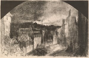 Montmartre den 14 juli Bastilledagen i Montmartre, 1892. av Felix Hilaire Buhot
